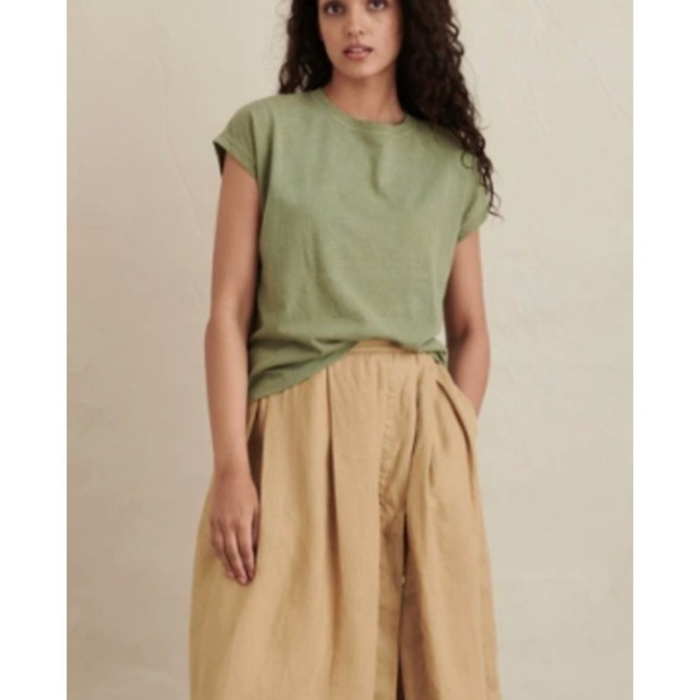 Alex Mill Dave Vintage Tee Sage Green Cotton Boxy Shirt T-Shirt Women's XXL